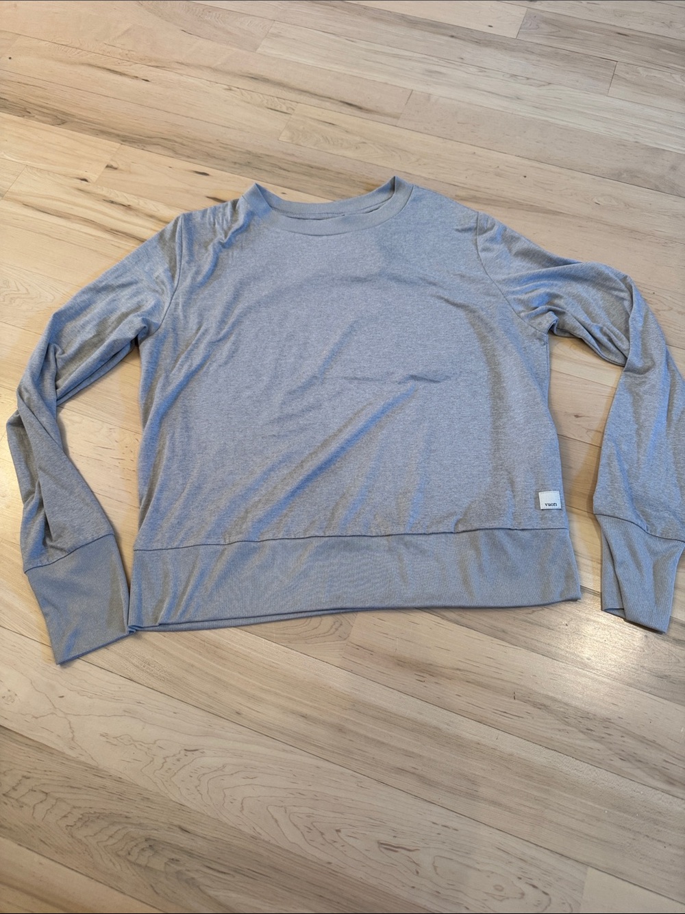 VUORI Daydream Crew Neck Tee  LS T-Shirt-Heather Gray-S